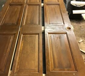 repurposing doors into a sliding door, Three sections prior to joining