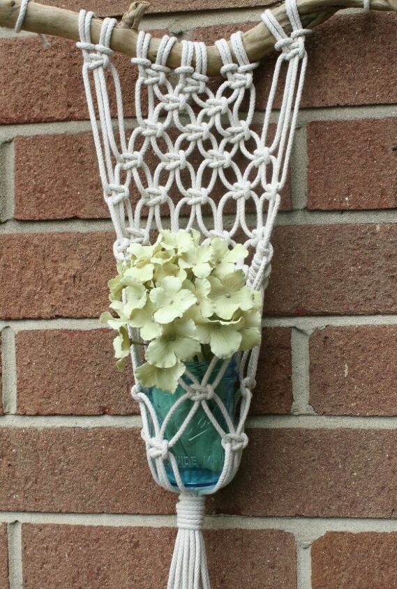 s join this years mst popular wall trend, Macrame Mason Jar Planter