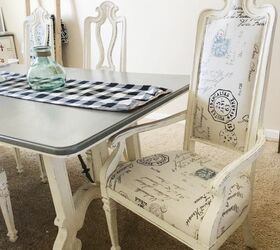 reupholstered refinished dining chairs