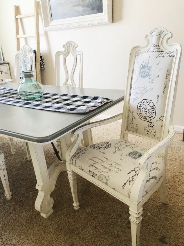 How To Reupholster And Refinish Dining Chairs Diy Hometalk