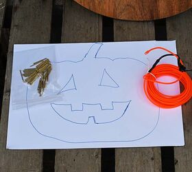 upcycled jack o lantern pumpkin light sign