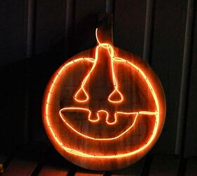 upcycled jack o lantern pumpkin light sign