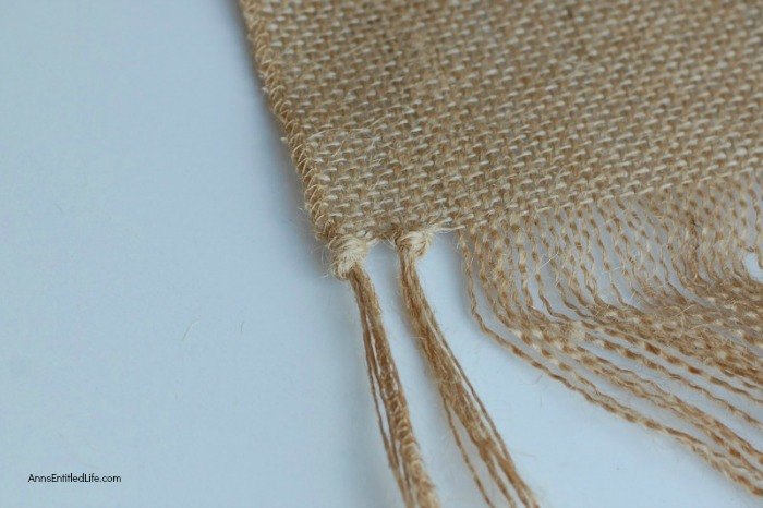 camino de mesa de arpillera sin coser