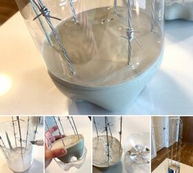diy wire and cement cactus, Fill with Cement