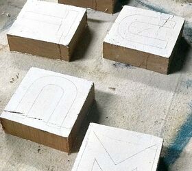 rustic letter blocks for a mantel