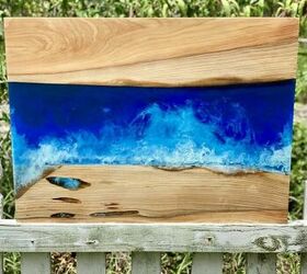 Cómo hacer arte de las olas del océano utilizando resina y madera