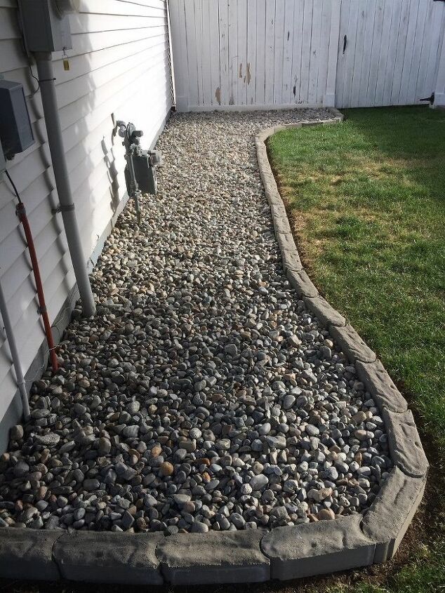 replaced some lawn with a rock garden, Left side of the new rock garden