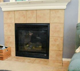 How To Make A Diy Faux Cement Tile Fireplace Makeover Hometalk