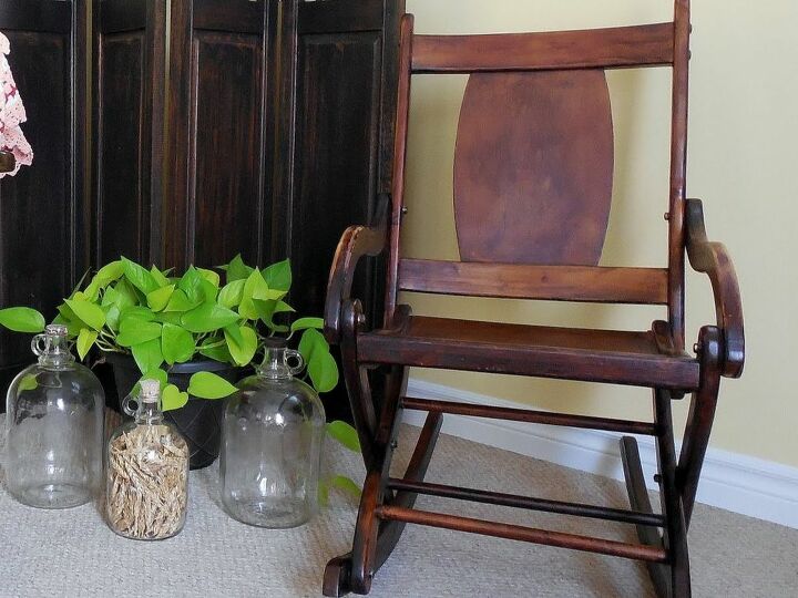 rocking chair trash to treasure makeover