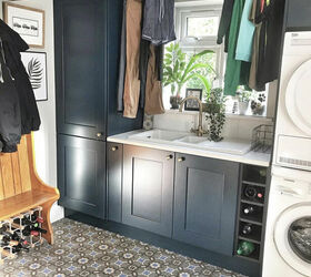 create a laundry drying area in your utility room, Hanging over a sink is great for drips