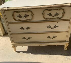 how to chalk paint vintage furniture, French Provincial chest before