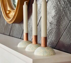 s 14 ways to make you home a cozy oasis, Add even more ambiance with these stamped clay candle holders