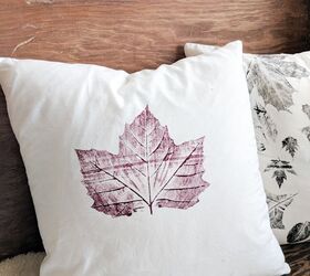 s 14 ways to make you home a cozy oasis, Use real leaves to make these gorgeous stamped throw pillows