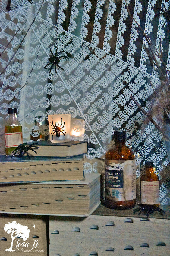espejo de tela de araa con plantilla