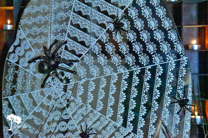espejo de tela de araa con plantilla