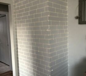 faux brick wall, STEP 1 TAPE WALL