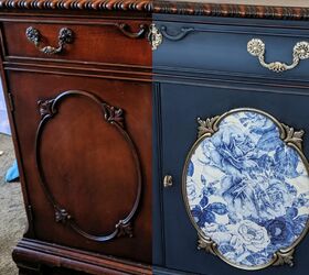 cabinet buffet sideboard makeover from boring to traditionally elegant