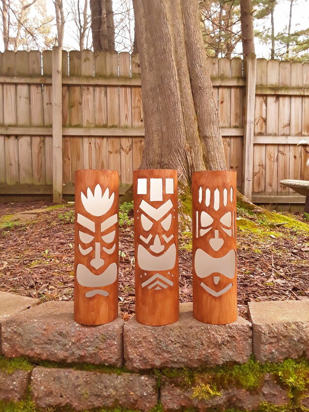 17 incredible ways people are using pvc pipes for everything, PVC pipe outdoor tiki mask lights