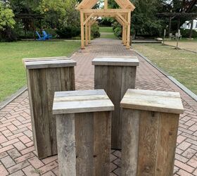 easy to build rustic plant stands from reclaimed lumber