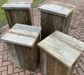 easy to build rustic plant stands from reclaimed lumber