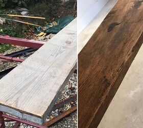 how to make shelves out of scaffolding boards, Scaffold board before and after treatments
