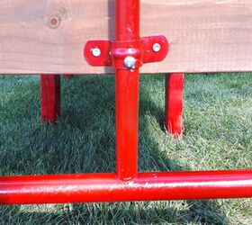how to make a bench from an old metal bed