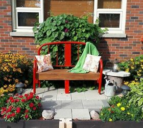 how to make a bench from an old metal bed