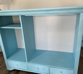 thrift store cabinet makeover you want believe what i paid, Peg Board Back