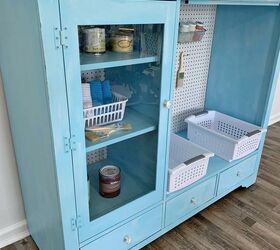 thrift store cabinet makeover you want believe what i paid, Baskets
