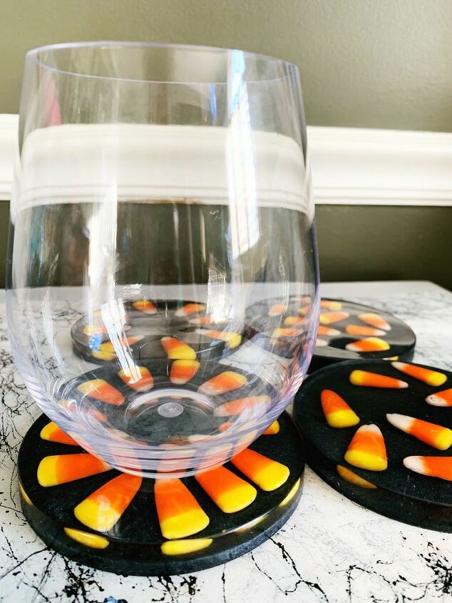 how to make candy corn coasters