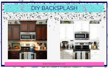 Projeto de backsplash de azulejos de cozinha DIY de US$ 100