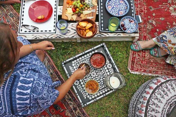 stenciled essentials for your boho picnic decor