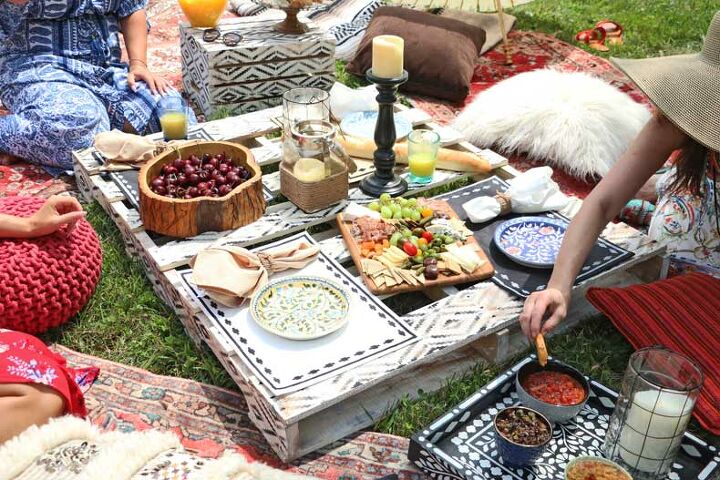 stenciled essentials for your boho picnic decor