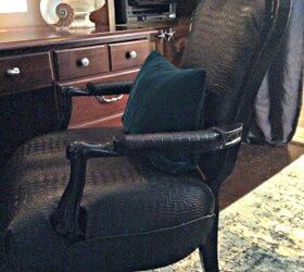 leather reupholstered living room chair