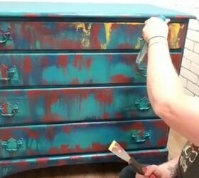 going boho bohemian style paint finish painted chest