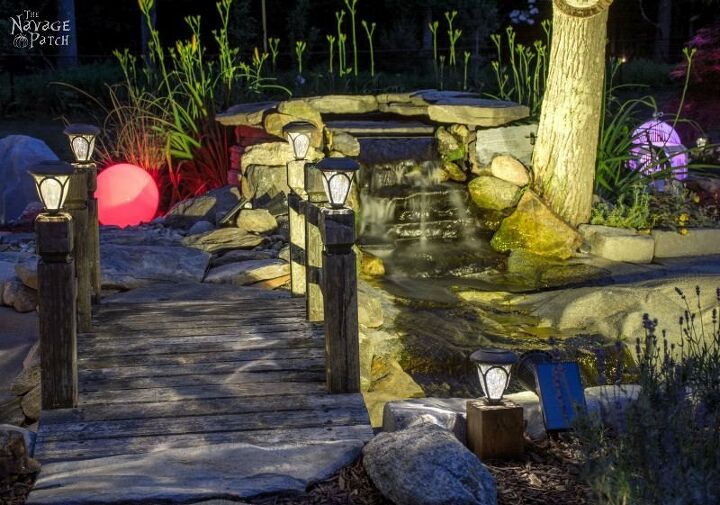 s outdoor pond, 6 Outdoor Pond Lit up by Solar Lights