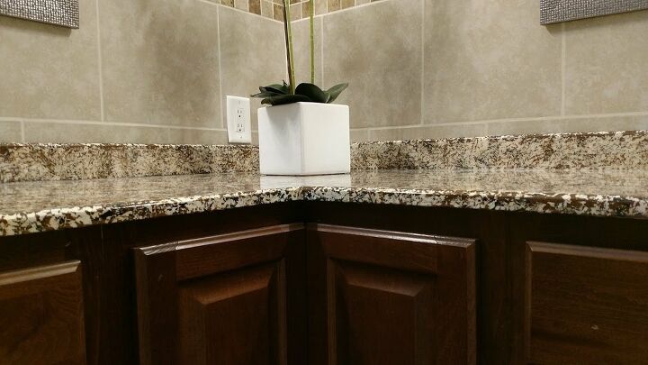 bold ideas for a bathroom countertop that brings the room together, Faux Granite Bathroom Countertop