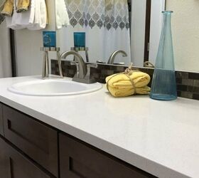 bold ideas for a bathroom countertop that brings the room together, Classy DIY Quartz Bathroom Countertop