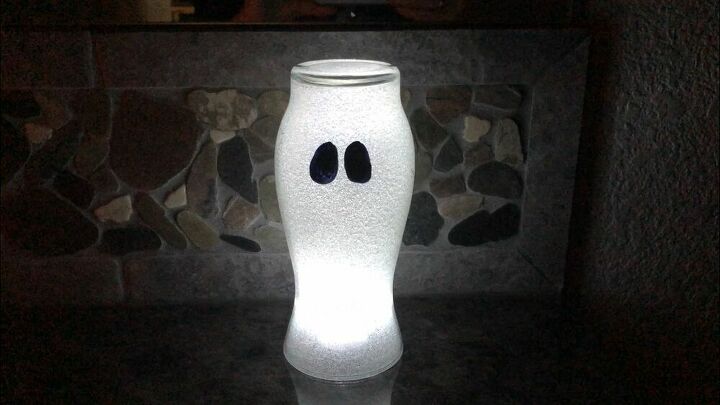 dollar store vase to glittery glowing ghost