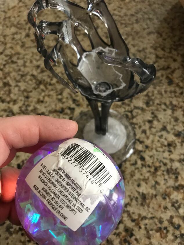 how to make a crystal ball from two dollar tree items