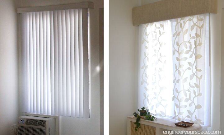 18 elegantes ideias de cortinas de sala de estar para transformar sua casa, Como substituir persianas verticais por cortinas em minutos