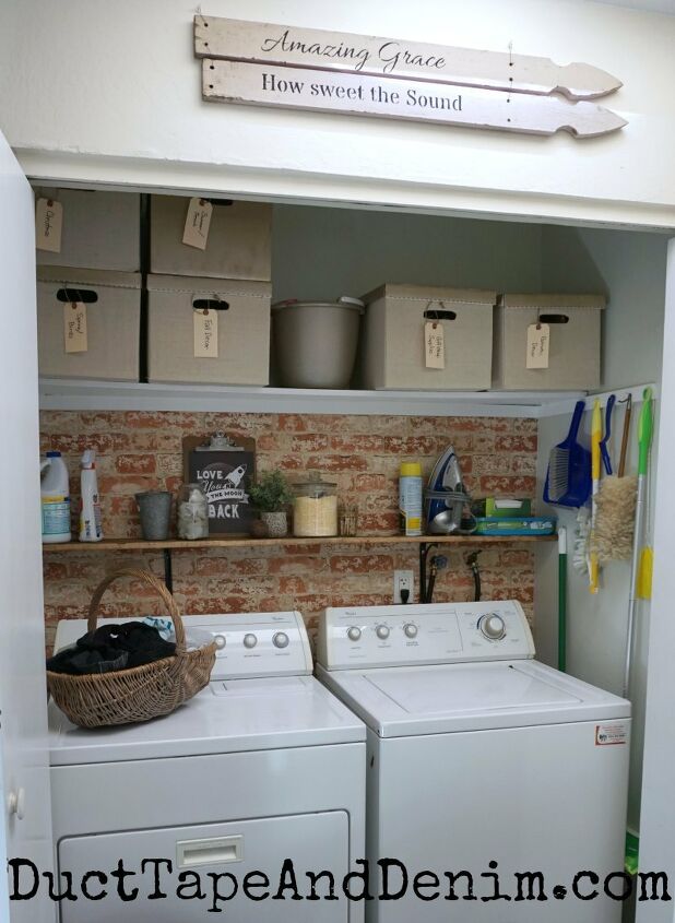 mantenga las cosas organizadas con estas ideas para el armario de la lavandera, 7 Ideas de almacenamiento en el armario del lavadero r stico