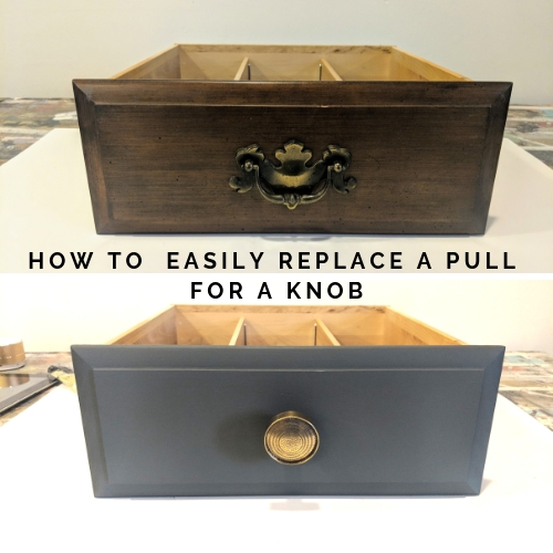 How To Change A Drawer Pull To Knob 2 Holes To 1 Diy Hometalk