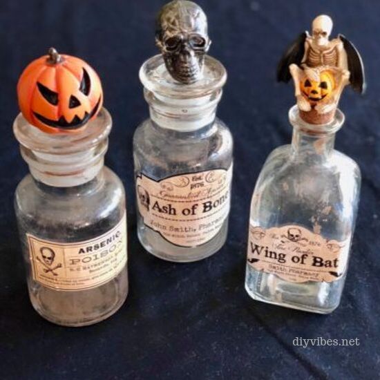 frascos de boticrio de halloween diy