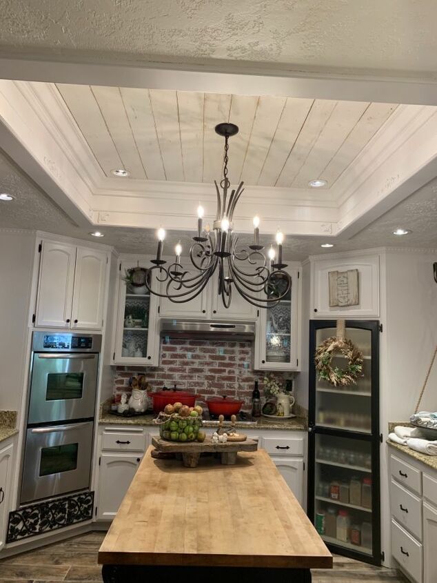 kitchen lighting shiplap makeover, The completed project
