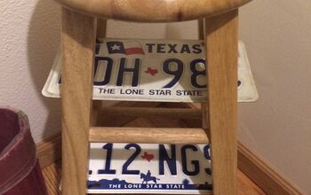 Bar Stool With License Plate Shelves