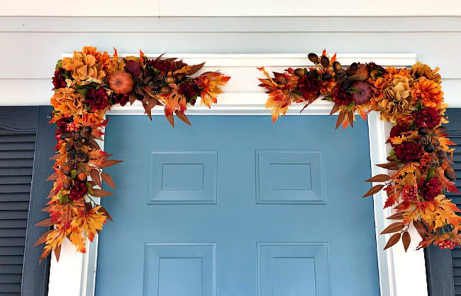 decorao criativa de outono para a entrada de sua casa