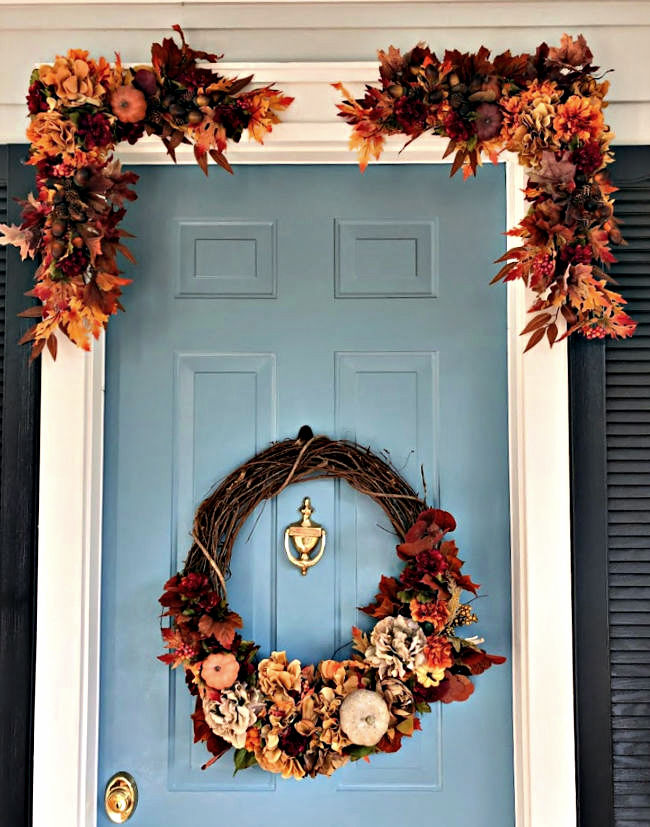 decorao criativa de outono para a entrada de sua casa