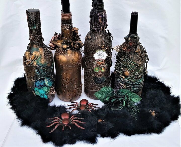 16 ideas de decoracin que sern un gran xito en tu fiesta de halloween, C mo hacer botellas de Halloween Mixed Media