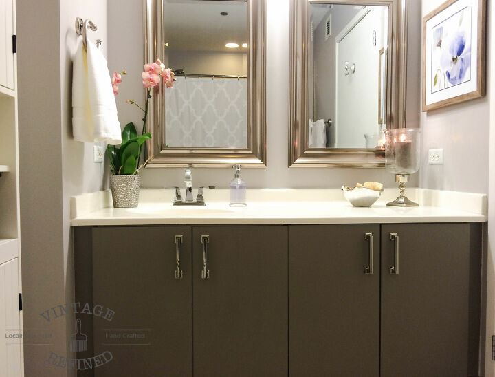 14 successful bathroom cabinet makeovers, 7 Cabinet Painting and Updated Hardware